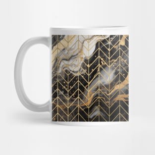 Black & Gold Marble Chevron Mug